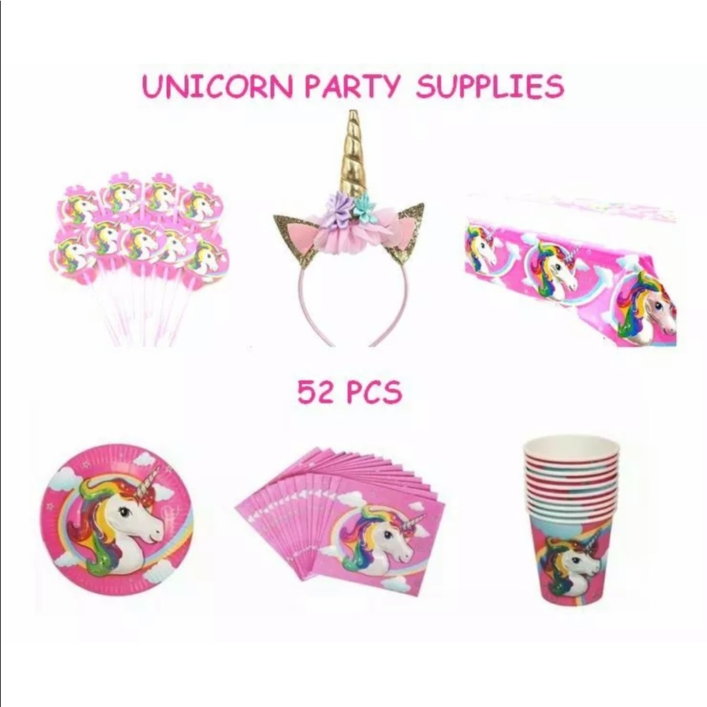 Unicorn Theme Birthday party supplies set
